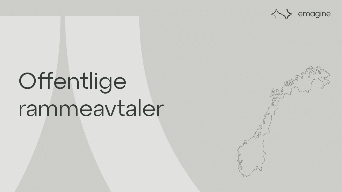 Illustrasjon av Norge med tekst Offentlige rammeavtaler
